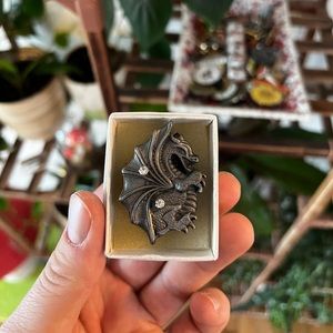 Dragon vintage jewelry set - necklace, earrings, and pin!